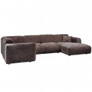 WOOOD CLOUD CORNER SOFA LEFT WOVEN CHENILLE WARM BROWN thumbnail