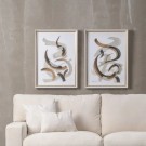 2stk, Abstrakt, håndmalt lerret 50x70 thumbnail