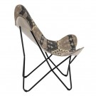 Lenestol sort-taupe stoff-metall 75x75x95 thumbnail