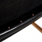 Spisestol svart teak tre-skinn 50x52x83 thumbnail