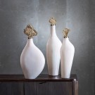 Dekorativ flaske i krem-gull glass 23x10x51 thumbnail