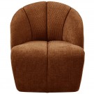 WOOOD MOJO SWIVEL ARMCHAIR WOVEN RIB FABRIC RUST BROWN thumbnail