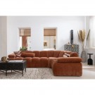 WOOOD MOJO CORNER SOFA RIGHT WOVEN RIB FABRIC RUST BROWN thumbnail
