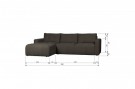 Vtwonen BAR CHAISE LONGUE WOVEN FABRIC LEFT ANTHRACITE thumbnail