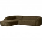 WOOOD SLOPING CORNER SOFA LEFT STRUCTURE VELVET BONSAI thumbnail