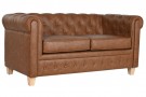 COUCH POLYESTER WOOD 151X79X70 2 SEATS BROWN thumbnail