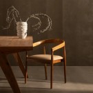 Spisestol natur-beige teak tre-skinn 54x51x70 thumbnail