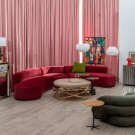 SOFA 3 PIECES BORDEAUX FABRIC ROOM 405 X 112 X 70 CM thumbnail