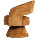WOOOD EBBA SWIVEL ARMCHAIR IN CHENILLE FABRIC -  TERRA thumbnail