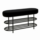 Cayo - Skohylle Svart 100x34x51 100% Polyester, kryssfiner, skum, metall, 1stk thumbnail