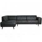 WOOOD STATEMENT CORNER SOFA LEFT SUEDINE BLACK thumbnail