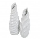 VASE WHITE CERAMIC DECORATION 16 X 15 X 44 CM  thumbnail