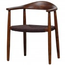 Vtwonen EMBRACE DINING CHAIR BRAIDED SEAT DARK BROWN thumbnail