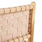 Spisestol beige teak tre-skinn 50x56x87 thumbnail