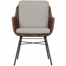 2stk, Rio dining chair metal/wicker walnut/sand thumbnail