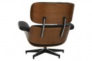 ARMCHAIR SET 2 WALNUT PU 89X87X79 FOOTREST BLACK thumbnail