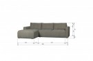 Vtwonen BAR CHAISE LONGUE WOVEN FABRIC LEFT WARM GREY thumbnail