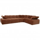 WOOOD MOJO CORNER SOFA RIGHT WOVEN RIB FABRIC RUST BROWN thumbnail
