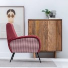 Lenestol bordeaux stoff-metall 68x97x86 thumbnail