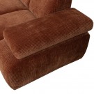 WOOOD MOJO CORNER SOFA LEFT WOVEN RIB FABRIC RUST BROWN thumbnail