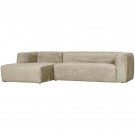 WOOOD BEAN CORNER SOFA LEFT STRUCTURE VELVET BUTTERMILK thumbnail