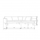 BePureHome RODEO CORNER SOFA RIGHT VELVET BLUE thumbnail