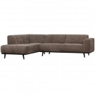 WOOOD STATEMENT CORNER SOFA LEFT FLAT RIB TAUPE thumbnail