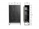 WOOOD SILAS 2-DOORS CABINET ASH BRUSHED BLACKNIGHT  thumbnail