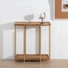 Konsoll natur-gull tre-jern 76x28x82 thumbnail