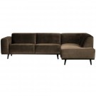 WOOOD STATEMENT CORNER SOFA RIGHT VELVET TAUPE thumbnail