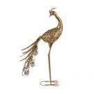 FIGURE PEACOCK GOLD METAL DECORATION 50 X 30 X 85 CM thumbnail