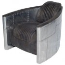 Airplane Arm Chair leather SORT ELLER BRUNT skinn thumbnail