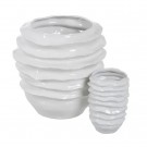 VASE WHITE CERAMIC DECORATION 45 X 44 X 47 CM thumbnail