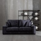 3 SEATER SOFA DARK GREY FABRIC ROOM 230 X 93 X 97 CM thumbnail