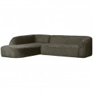 WOOOD SLOPING CORNER SOFA LEFT STRUCTURE VELVET FROST thumbnail