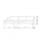 WOOOD RODEO CHAISE LONGUE LEFT VELVET KHAKI thumbnail