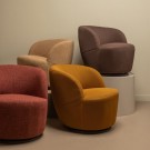 WOOODSERRA SWIVEL ARMCHAIR IN POLYESTER/MESH FABRIC - 3D EFFECT - ESPRESSO thumbnail