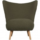 WOOOD CELINE ARMCHAIR IN TEDDY FABRIC - WARM GREEN thumbnail