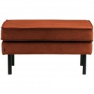 WOOOD RODEO HOCKER ON LEGS VELVET RUST thumbnail