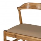 Spisestol natur-beige teak tre-skinn 54x51x70 thumbnail