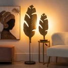FLOOR LAMP LEAVE GOLD-BLACK METAL 31,50 X 31,50 X 140 CM thumbnail