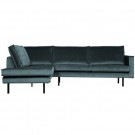 WOOOD RODEO CORNER SOFA LEFT VELVET TEAL thumbnail