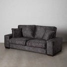 3 SEATER SOFA DARK GREY FABRIC ROOM 230 X 93 X 97 CM thumbnail