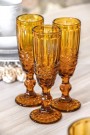  6 GLASS 7X7X20 150ML RELIEF AMBER thumbnail