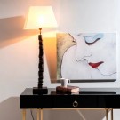 Gulvlampe svart-gull aluminium 27x27x101 thumbnail