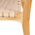 Spisestol beige teak tre-skinn 50x56x87 thumbnail