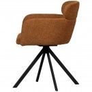 WOOOD FENNE SWIVEL DINING CHAIR WOVEN FABRIC GINGER thumbnail