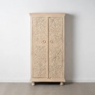 Garderobeskap beige mangotre 90x40x180 thumbnail
