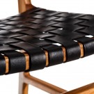 Spisestol svart teak tre-skinn 56x48x80 thumbnail