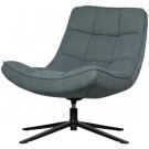 WOOOD MAUDI SWIVEL ARMCHAIR IN POLYESTER - COLOR: LIGHT STONE BLUE thumbnail